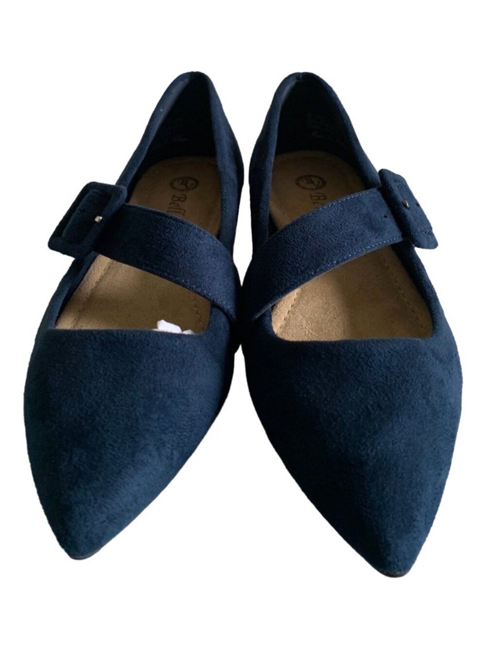 BELLA VITA Navy Blue Faux Suede Virginia II Mary Jane Pointed Toe Flats Sz 5.5 - Picture 6 of 11